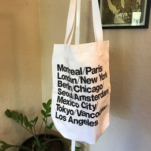 American Apparel Cities Tote White NWOT